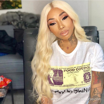 MEGALOOK Natural 613 Blonde Cuticle Aligned Human Hair Piece Hd Full Lace Wig,Brazilian Thin Swiss Hd Lace Wig Virgin Hair